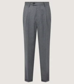 Men'S Two Pleat Trouser In Flannel Grey-Purdey Best