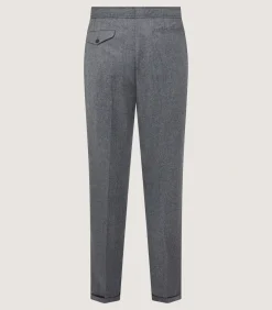 Men'S Two Pleat Trouser In Flannel Grey-Purdey Best