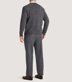 Men'S Two Pleat Trouser In Flannel Grey-Purdey Best