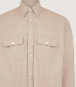 Men'S Wide Herringbone Double Pocket Shirt-Purdey