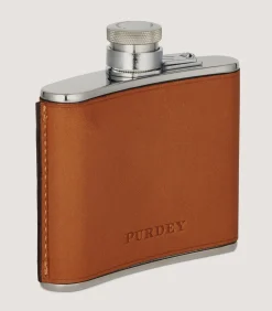 4Oz Leather Flask In Dark Brown-Purdey Online