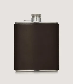 6Oz Leather Flask In Dark Brown-Purdey