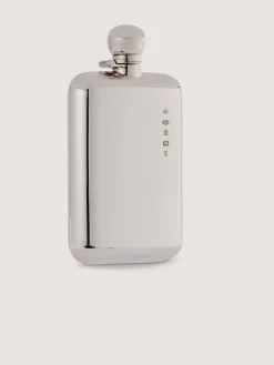 6Oz Silver Flask With Funnel In Walnut Case In Silver-Purdey New
