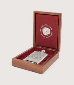 6Oz Sterling Silver Gun Scroll Engraved Flask With Walnut Case-Purdey Online