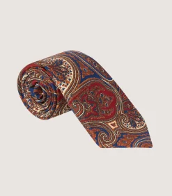 Paisley Tie In Navy-Purdey Sale