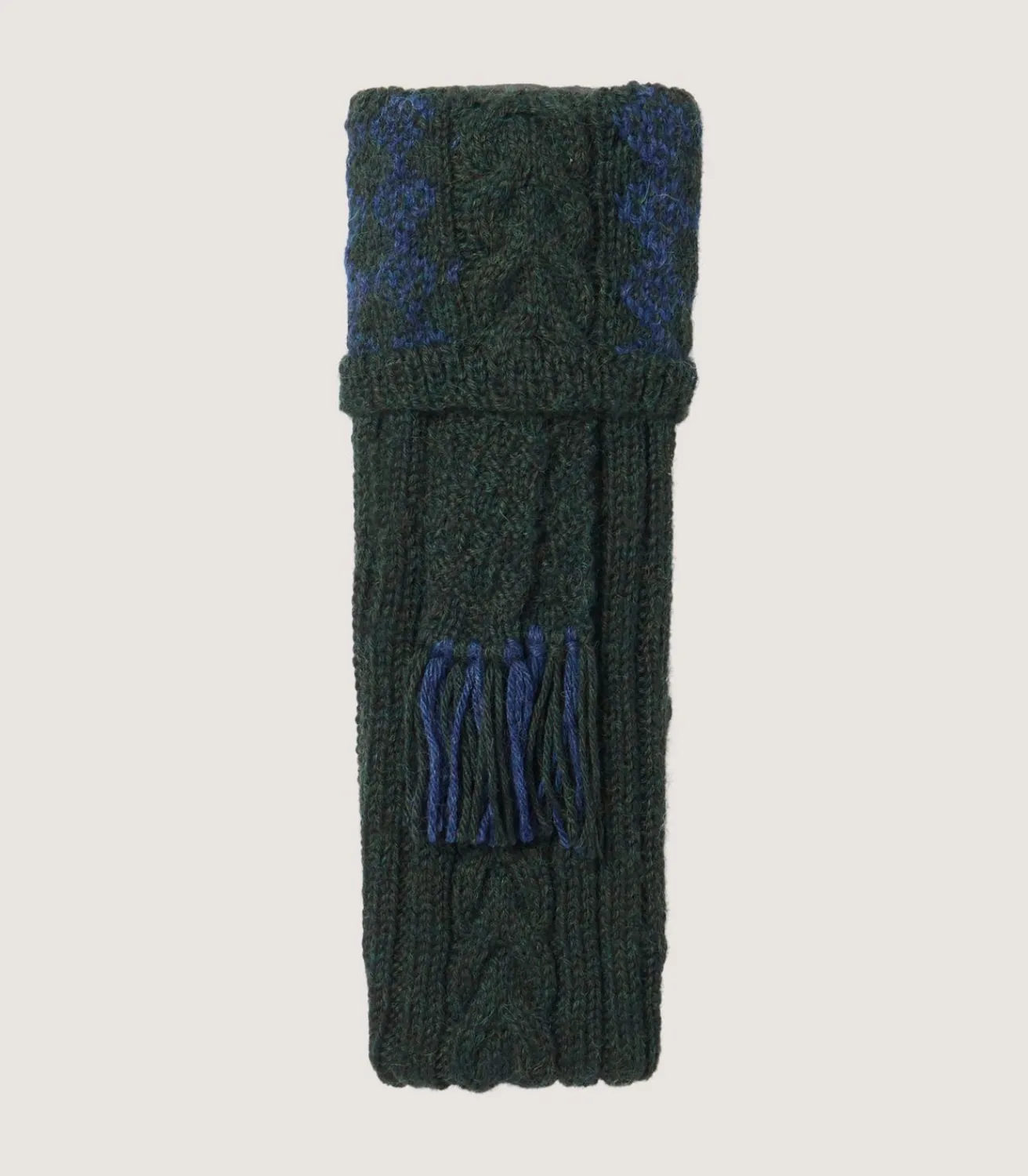 Penberth Chequered Alpaca Field Sock In Dark Green-Purdey