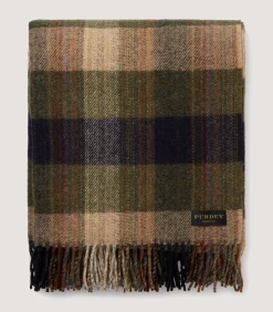 Recycled Check Blanket In Navy-Purdey Clearance