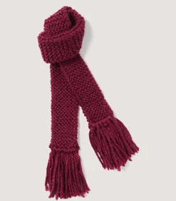 Saltby Handknitted Wool Garter In Burgundy-Purdey Online