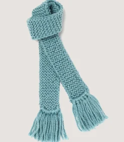 Saltby Handknitted Wool Garter In Teal-Purdey Outlet