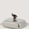 Silver Patridge Butter Tray In Silver-Purdey Best