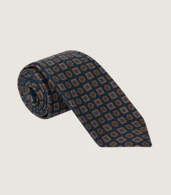 Small Medallion Madder Tie In Tan-Purdey Online
