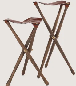Tripod Seat With Dog Lead - 75Cm In Dark Brown-Purdey Hot