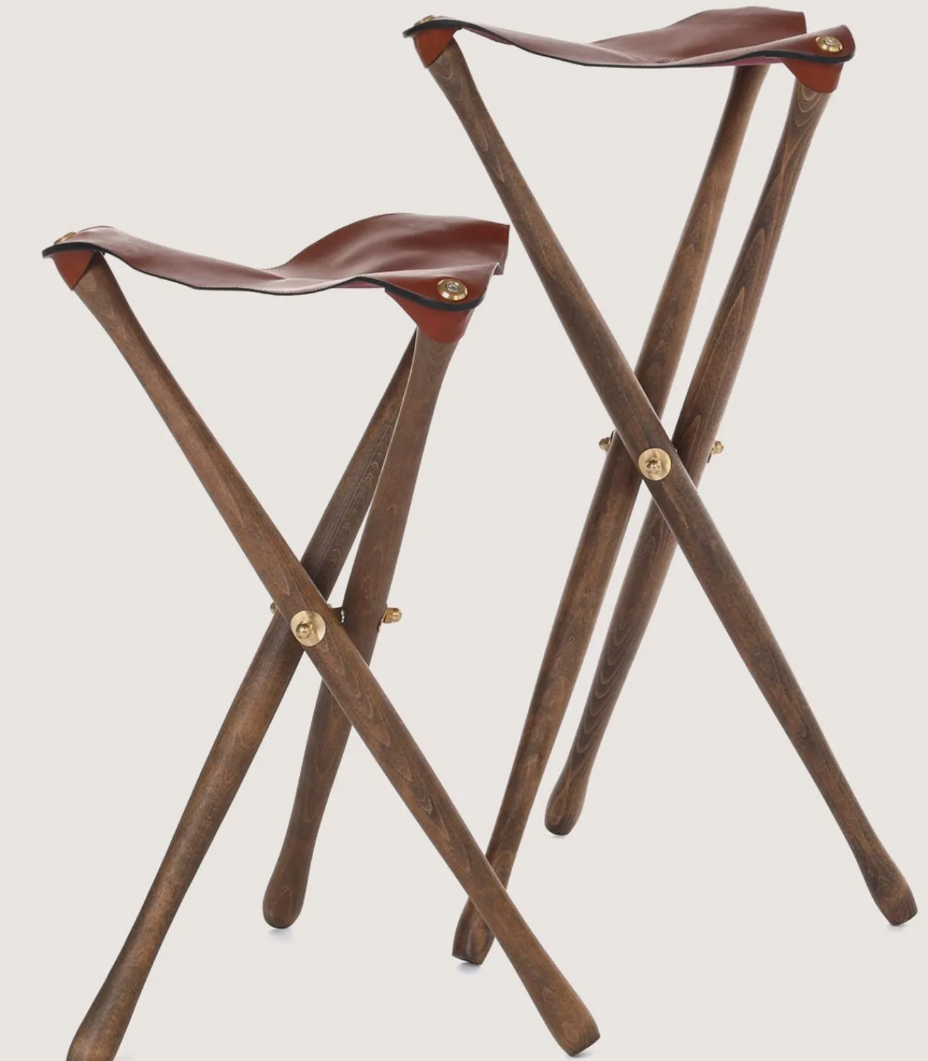 Tripod Seat With Dog Lead - 75Cm In Dark Brown-Purdey Hot