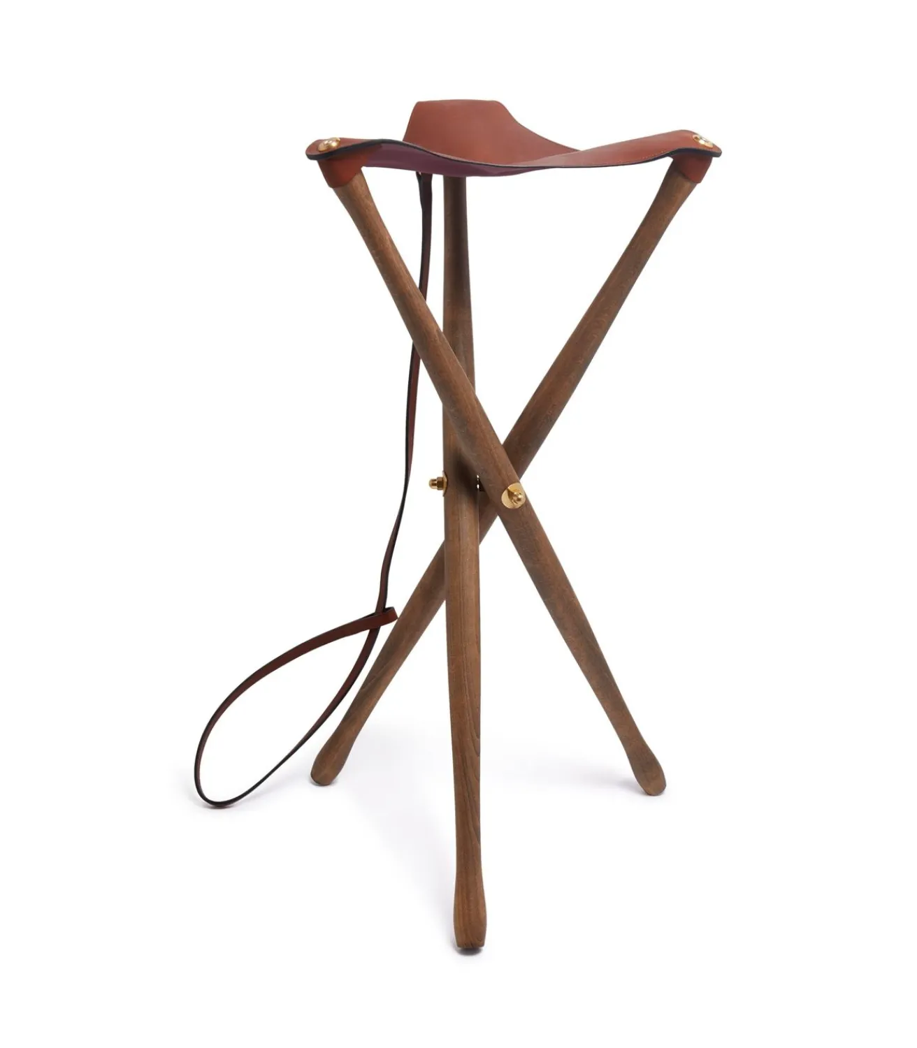 Tripod Seat With Dog Lead - 75Cm In Dark Brown-Purdey Hot