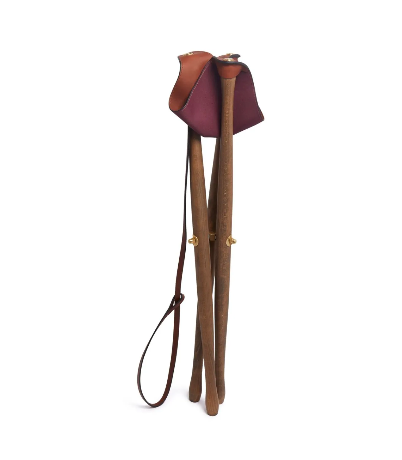 Tripod Seat With Dog Lead - 75Cm In Dark Brown-Purdey Hot