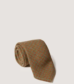 Tweed Check Tie In Bronze Green-Purdey Online