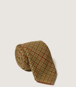 Tweed Check Tie In Lovat Green-Purdey Online