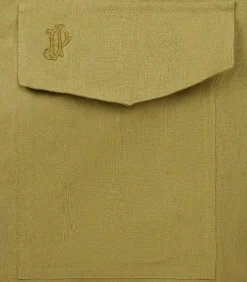 Women'S Belted Linen Shirt Dress In Ochre-Purdey Sale