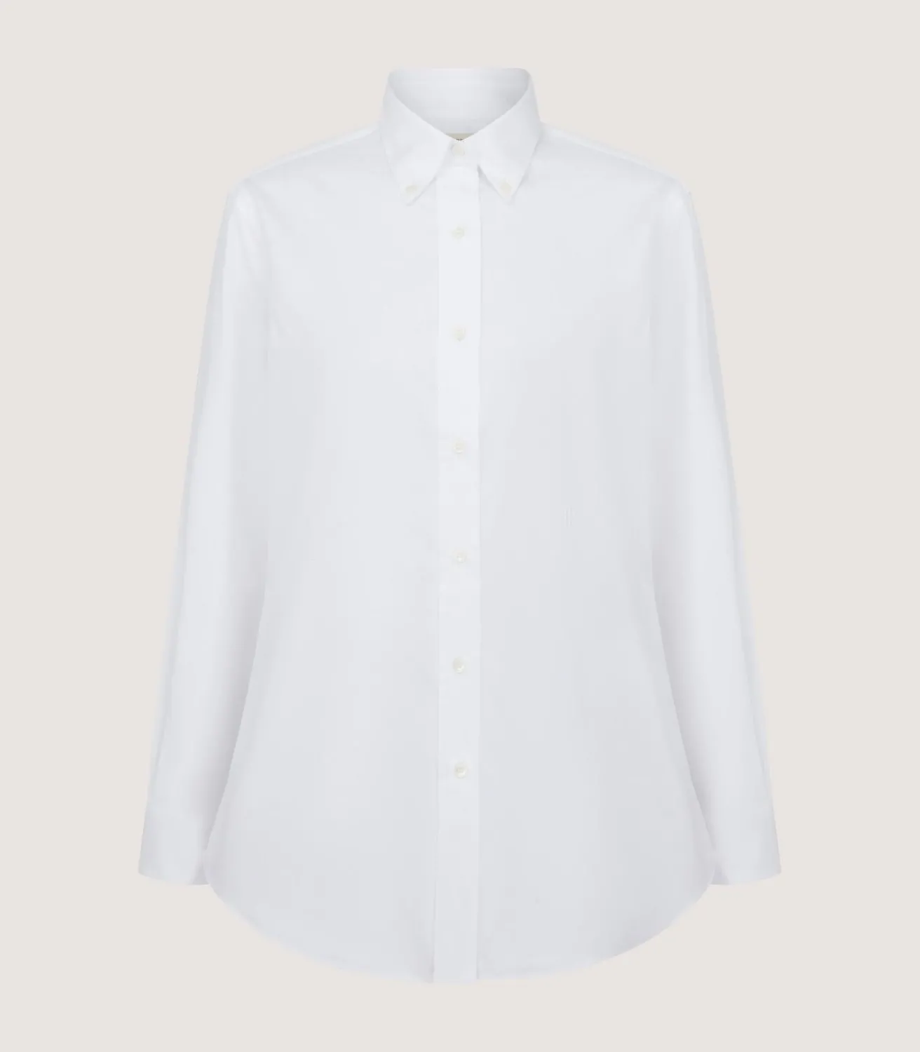 Women'S Button Down Signature Cotton Twill Shirt In White-Purdey Sale