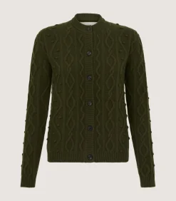 Women'S Cashmere Aran Cardigan-Purdey Clearance