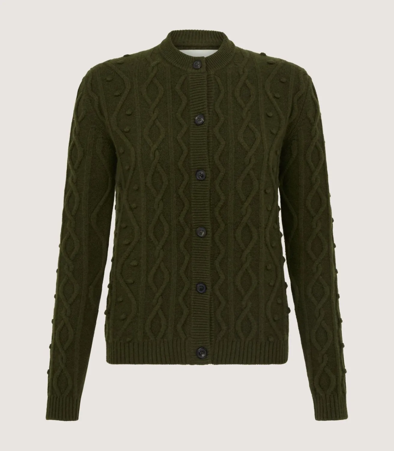 Women'S Cashmere Aran Cardigan-Purdey Clearance
