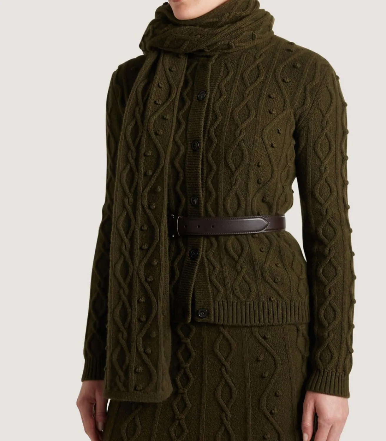 Women'S Cashmere Aran Cardigan-Purdey Clearance