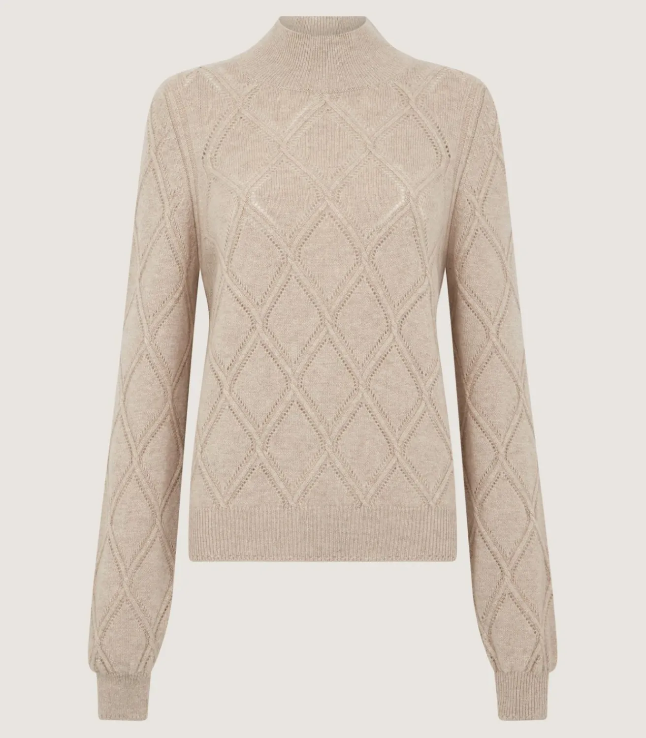 Women'S Cashmere Cable Sweater In Oatmeal-Purdey Sale