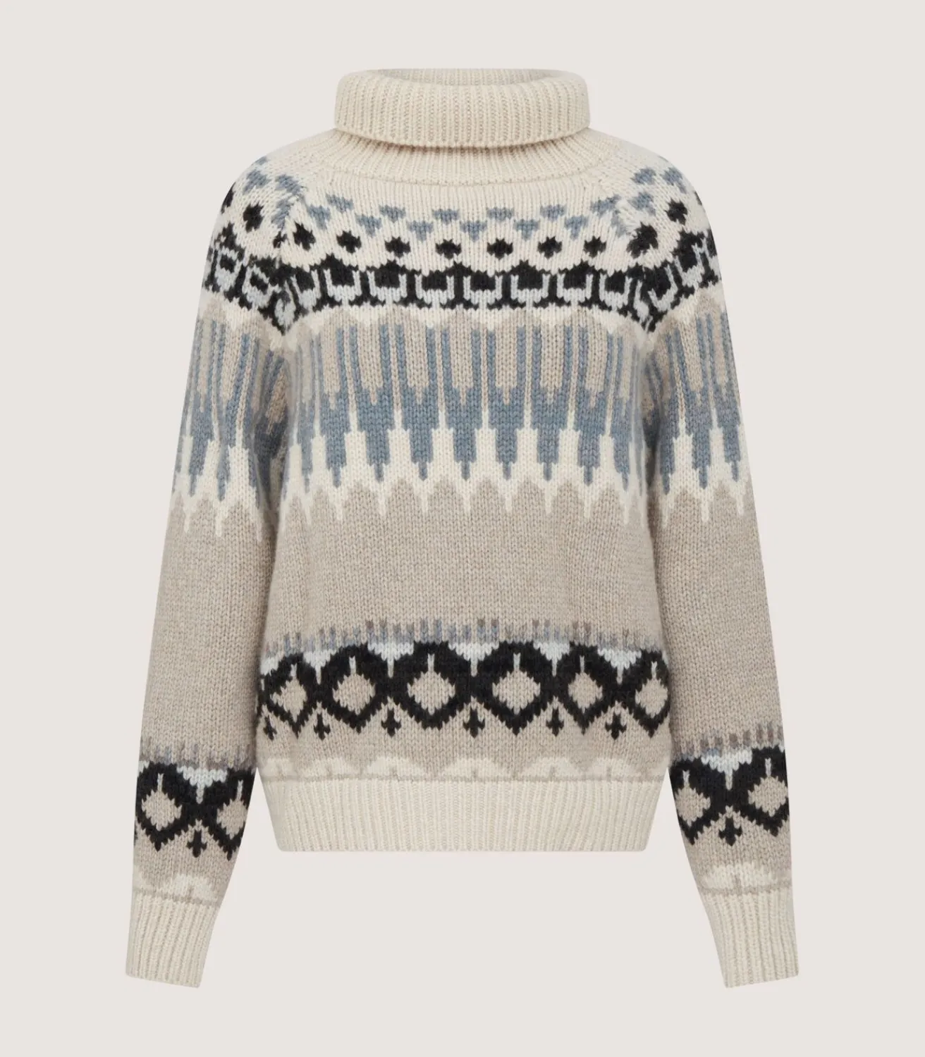 Women'S Cashmere Fairisle Falcon Crew Neck Sweater In Kestral-Purdey