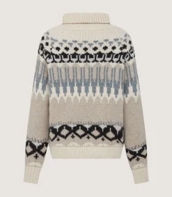Women'S Cashmere Fairisle Falcon Crew Neck Sweater In Kestral-Purdey