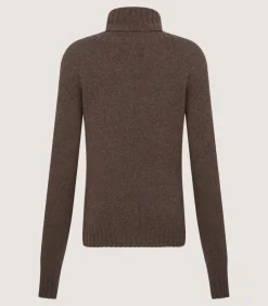 Women'S Cashmere Turtleneck Sweater With Chest Pocket-Purdey New