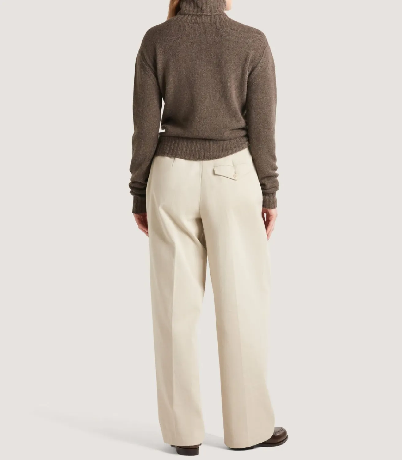 Women'S Cashmere Turtleneck Sweater With Chest Pocket-Purdey New