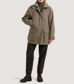 Women'S Cashmere Tweed Raglan Field Coat-Purdey Sale