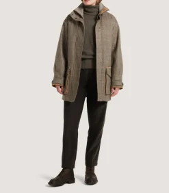 Women'S Cashmere Tweed Raglan Field Coat-Purdey Sale