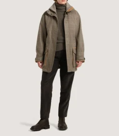 Women'S Cashmere Tweed Raglan Field Coat-Purdey Sale