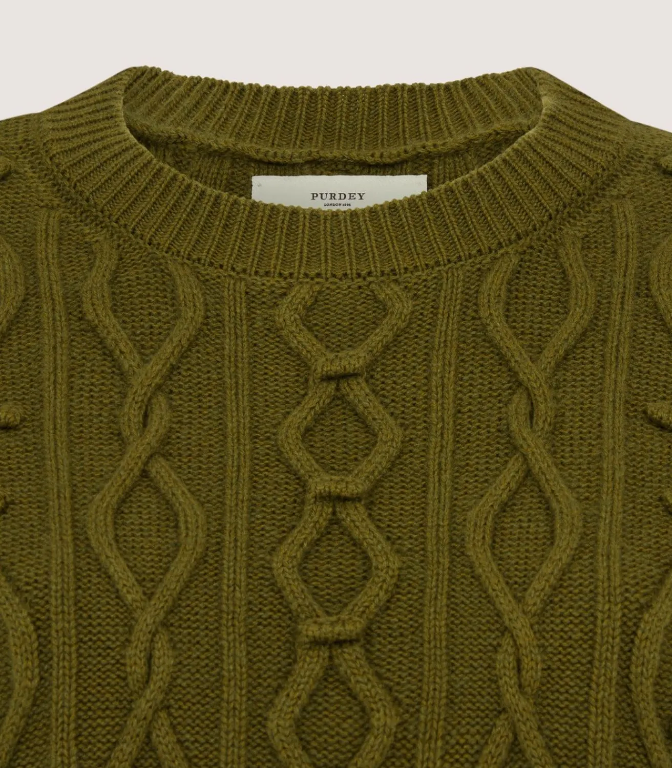 Women'S Cotton Cashmere Aran Crew Neck Tank In Olive-Purdey Online