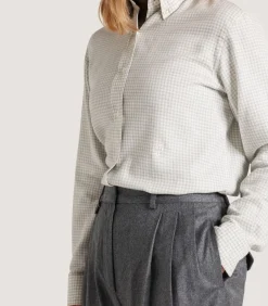 Women'S Cotton Cashmere Button Down Shirt-Purdey New