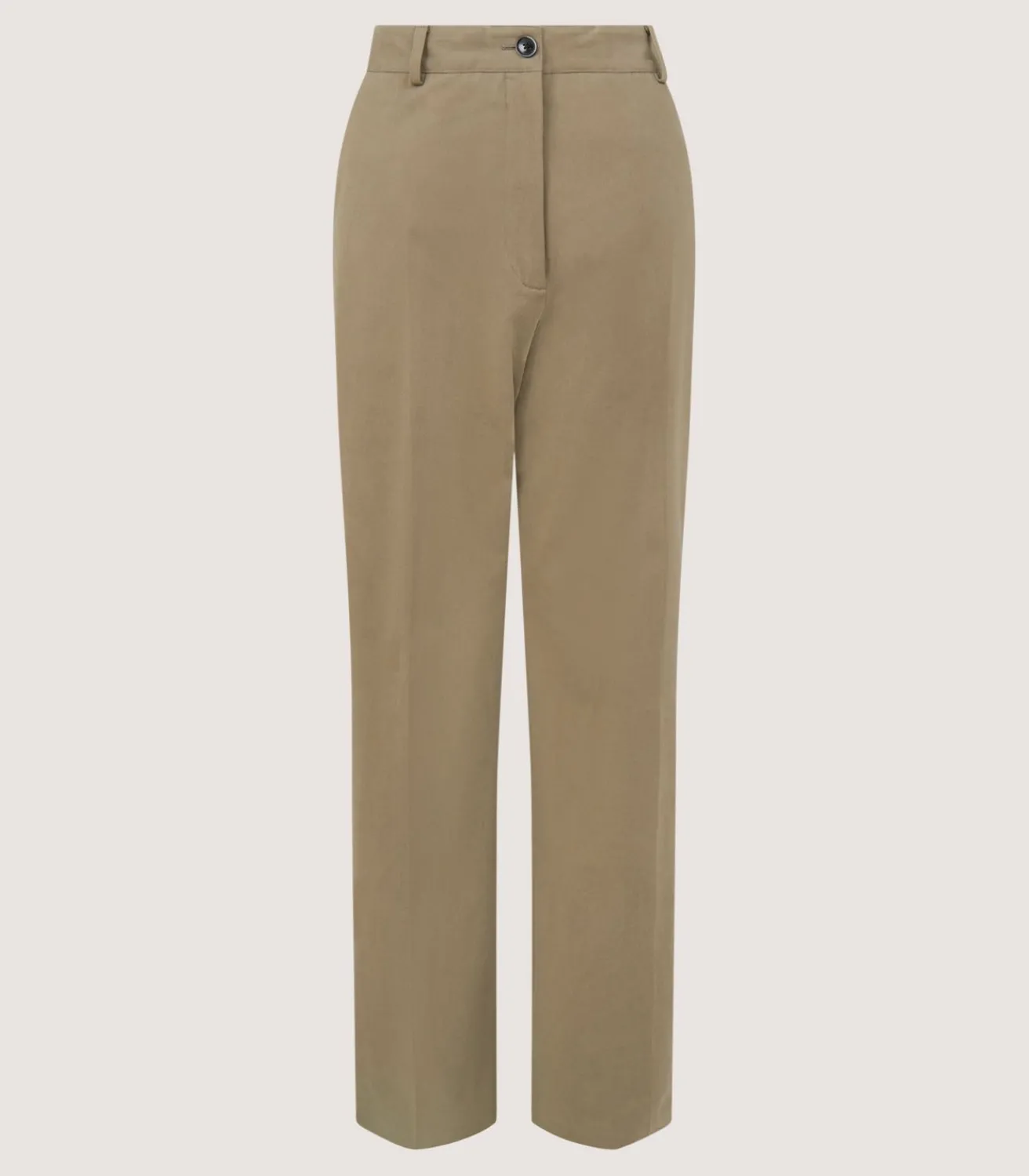 Women'S Cotton Flat Front Trouser In Dark Olive-Purdey Online