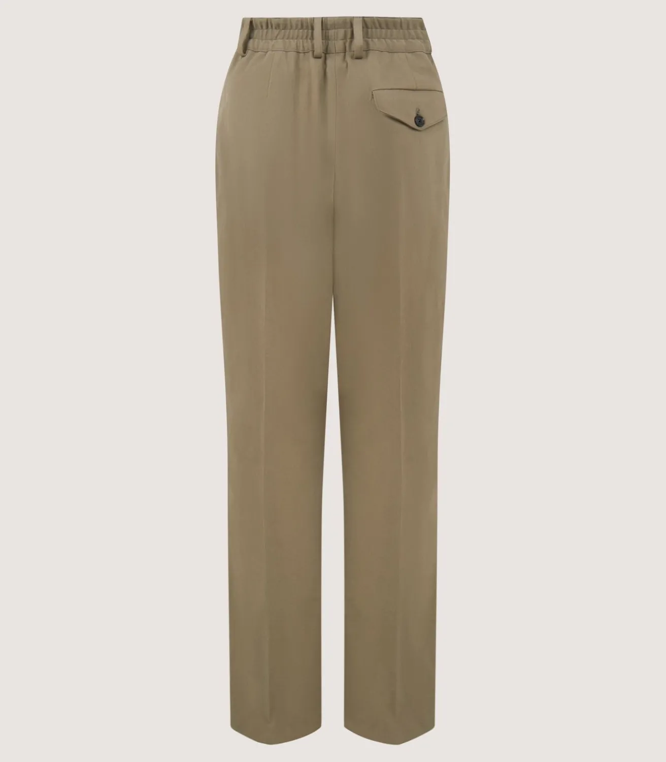 Women'S Cotton Flat Front Trouser In Dark Olive-Purdey Online