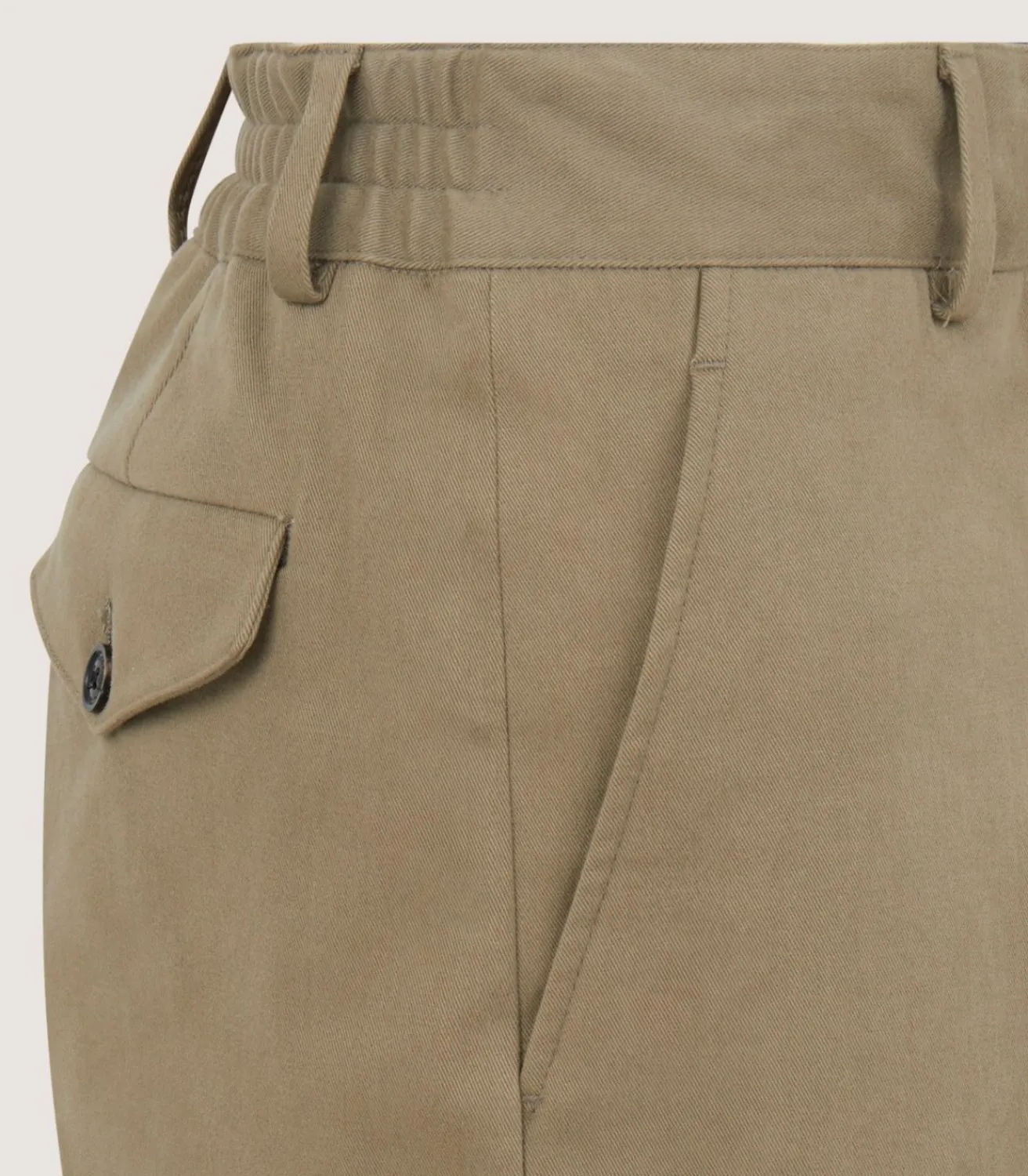 Women'S Cotton Flat Front Trouser In Dark Olive-Purdey Online