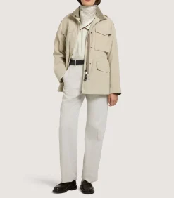 Women'S Cotton Linen Field Jacket In Pale Stone-Purdey Outlet