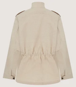 Women'S Cotton Linen Field Jacket In Pale Stone-Purdey Outlet