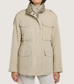 Women'S Cotton Linen Field Jacket In Pale Stone-Purdey Outlet