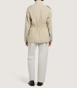 Women'S Cotton Linen Field Jacket In Pale Stone-Purdey Outlet