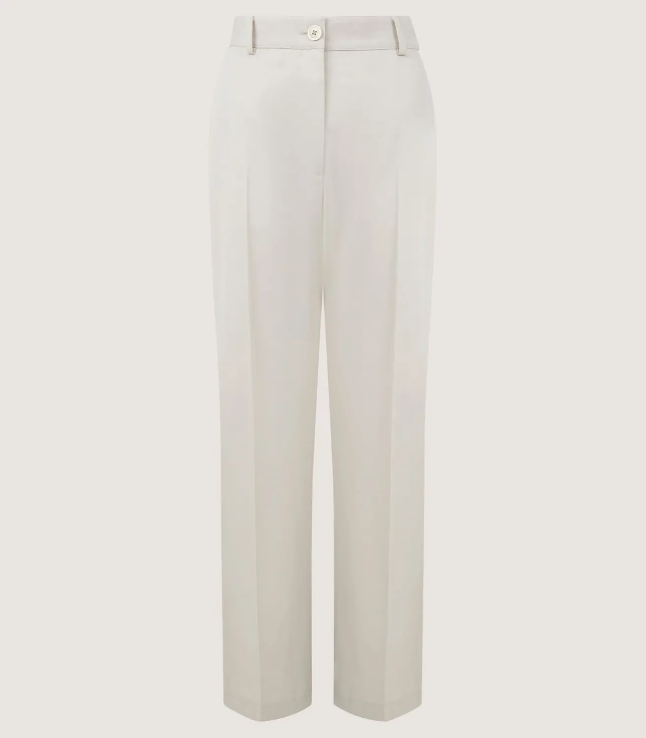 Women'S Cotton Wool Flat Front Trouser In Pale Stone-Purdey New