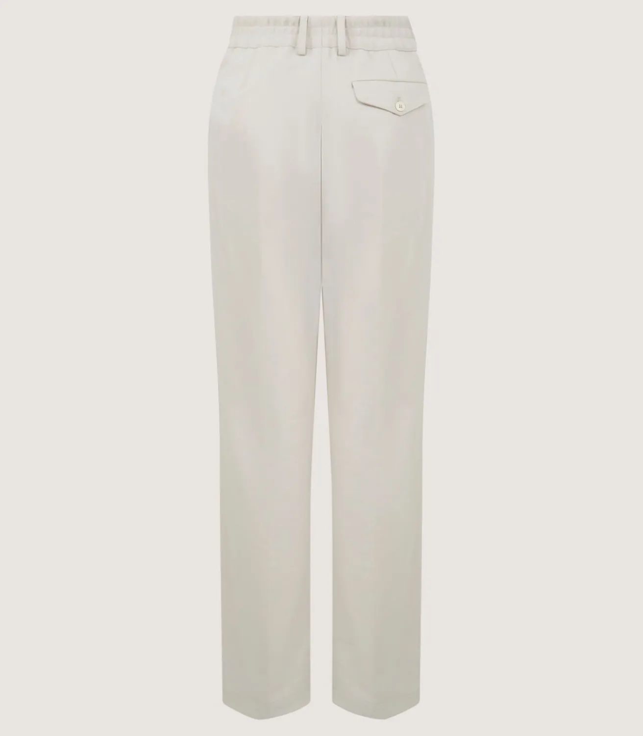 Women'S Cotton Wool Flat Front Trouser In Pale Stone-Purdey New