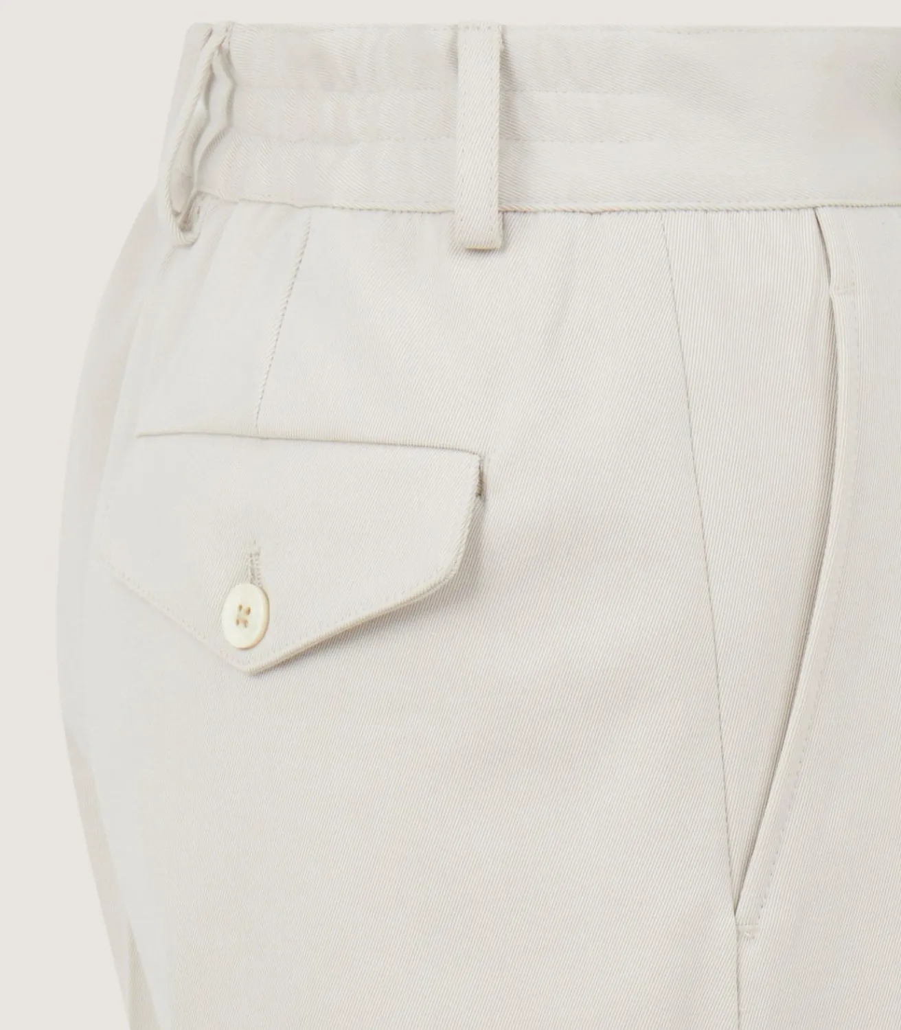 Women'S Cotton Wool Flat Front Trouser In Pale Stone-Purdey New