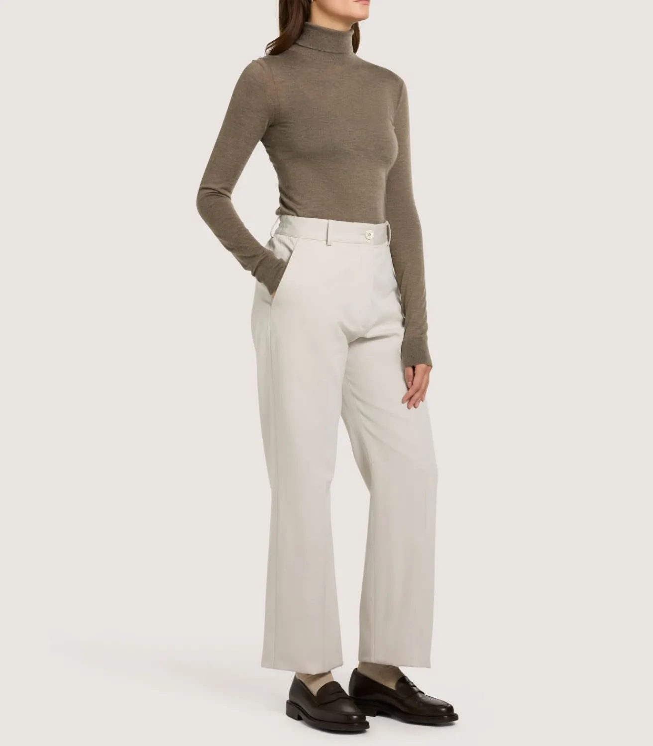 Women'S Extra Fine Worsted Cashmere Turtleneck-Purdey Sale