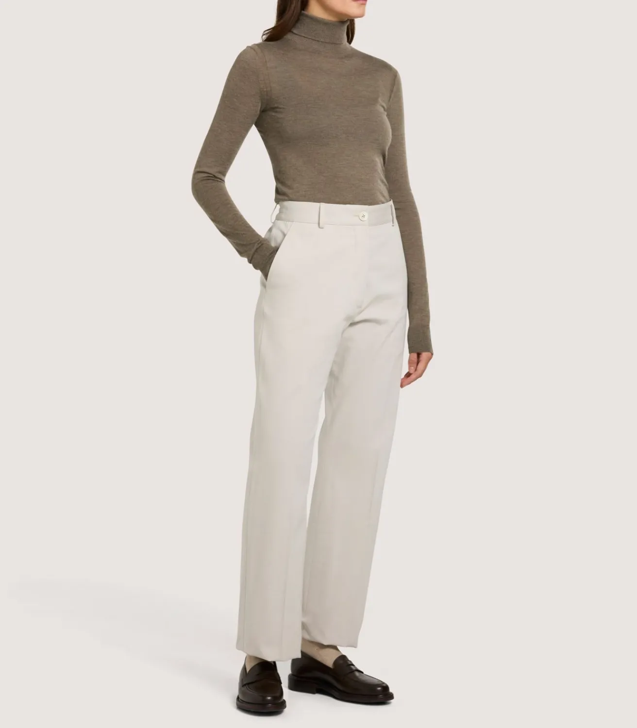 Women'S Extra Fine Worsted Cashmere Turtleneck-Purdey Sale