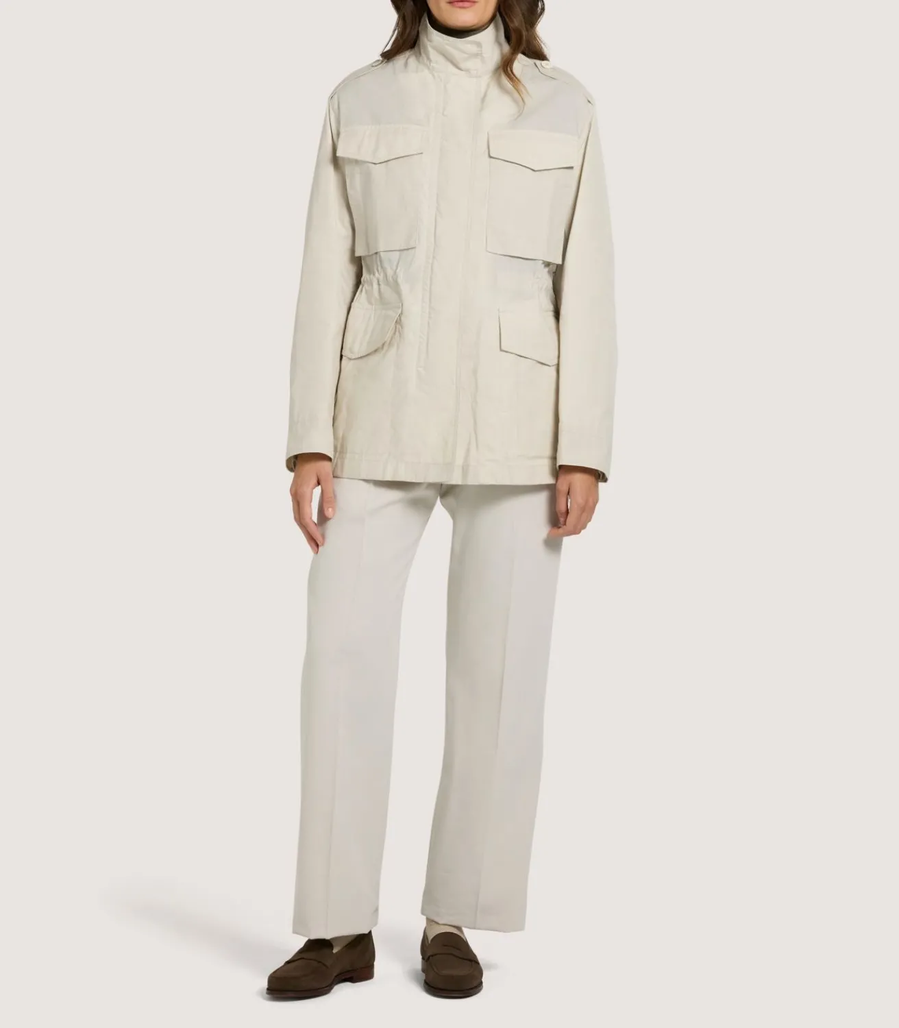 Women'S Field Jacket In Oatmeal-Purdey New