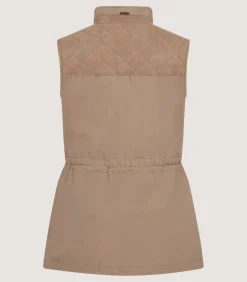 Women'S High Collar Dry Wax Summer Sporting Vest In Taupe-Purdey Best